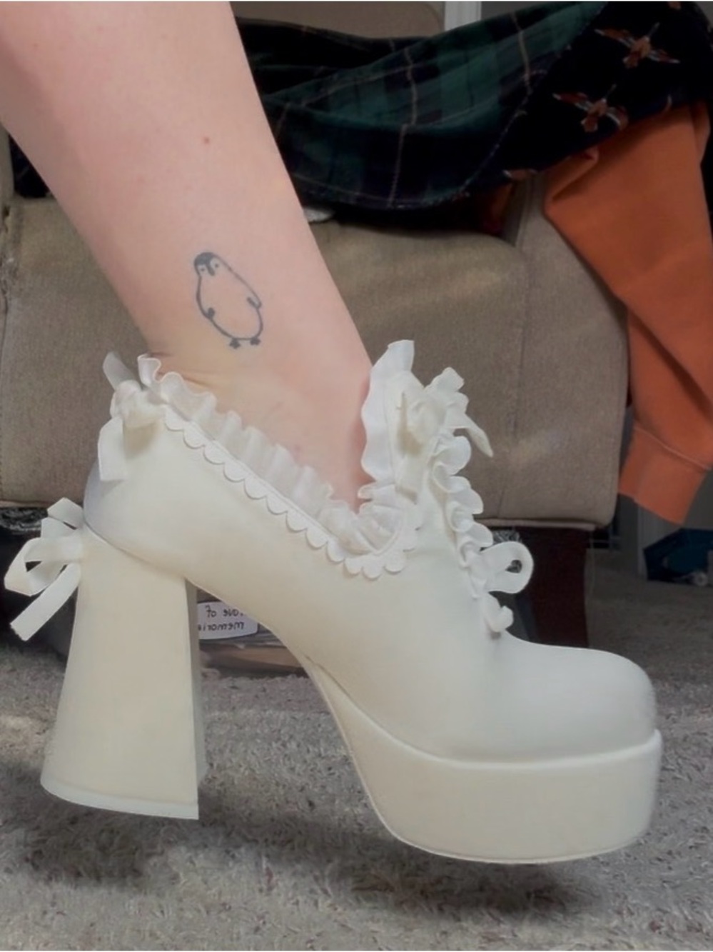 DOLLSKILL BABY BISOU WHITE PLATFORM HEELS 👠 🎀 🍬 🍭